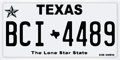 TX license plate BCI4489
