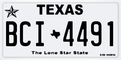 TX license plate BCI4491
