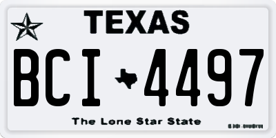 TX license plate BCI4497
