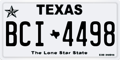 TX license plate BCI4498
