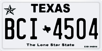 TX license plate BCI4504