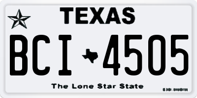 TX license plate BCI4505