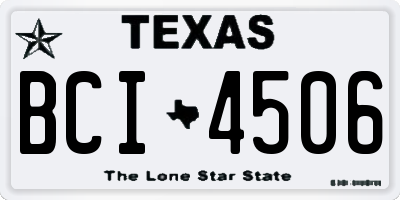 TX license plate BCI4506