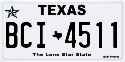 TX license plate BCI4511