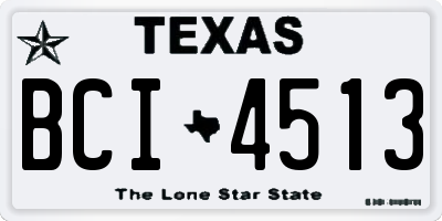 TX license plate BCI4513