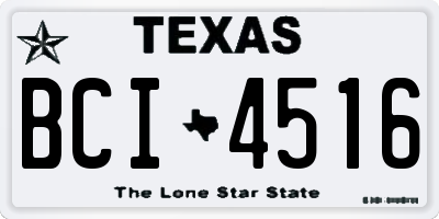 TX license plate BCI4516
