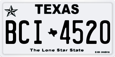 TX license plate BCI4520