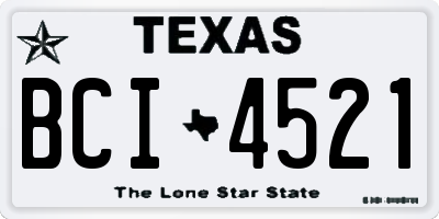 TX license plate BCI4521