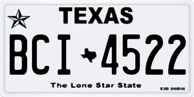 TX license plate BCI4522
