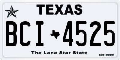 TX license plate BCI4525