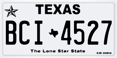 TX license plate BCI4527