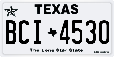 TX license plate BCI4530
