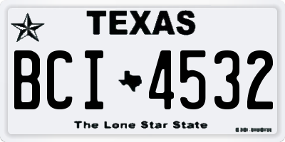 TX license plate BCI4532