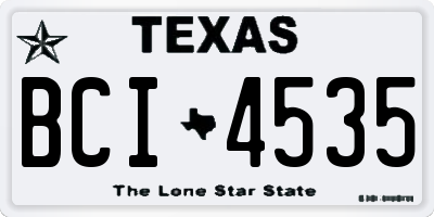 TX license plate BCI4535