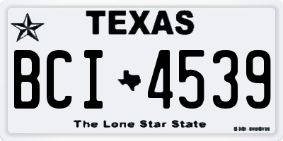 TX license plate BCI4539