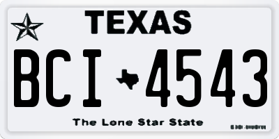 TX license plate BCI4543