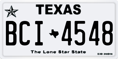 TX license plate BCI4548