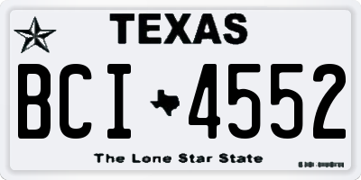 TX license plate BCI4552