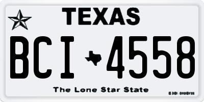TX license plate BCI4558