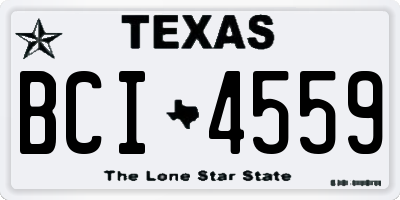 TX license plate BCI4559