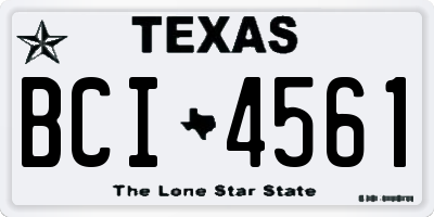 TX license plate BCI4561
