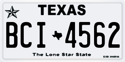 TX license plate BCI4562