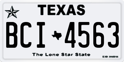 TX license plate BCI4563