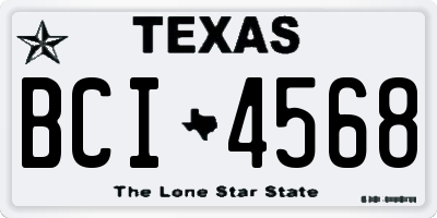 TX license plate BCI4568