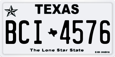 TX license plate BCI4576