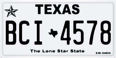 TX license plate BCI4578