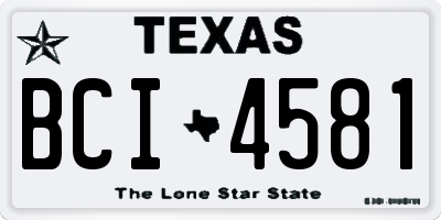 TX license plate BCI4581