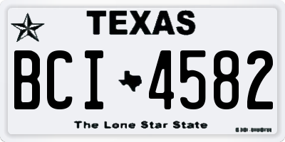 TX license plate BCI4582