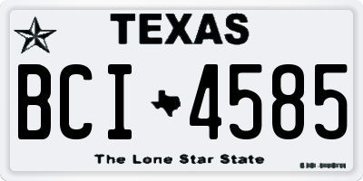 TX license plate BCI4585
