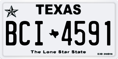 TX license plate BCI4591
