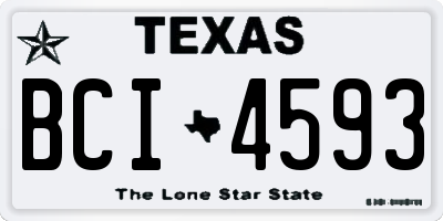 TX license plate BCI4593