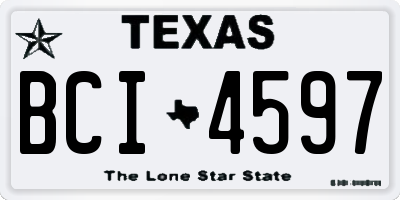 TX license plate BCI4597