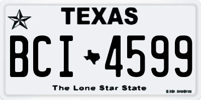 TX license plate BCI4599