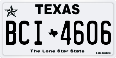 TX license plate BCI4606