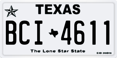 TX license plate BCI4611