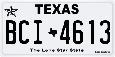 TX license plate BCI4613