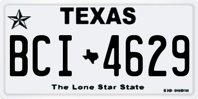 TX license plate BCI4629