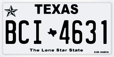 TX license plate BCI4631