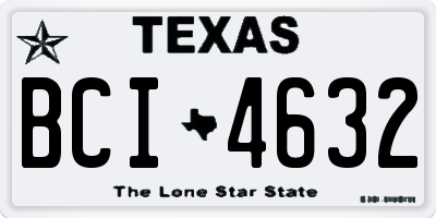 TX license plate BCI4632