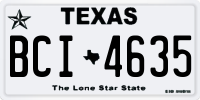 TX license plate BCI4635