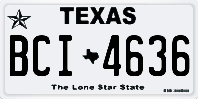 TX license plate BCI4636