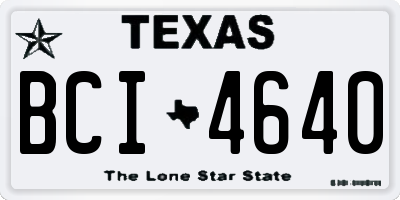 TX license plate BCI4640