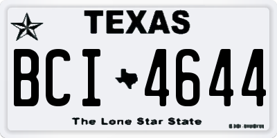 TX license plate BCI4644