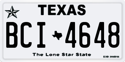 TX license plate BCI4648