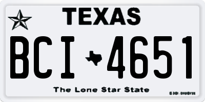 TX license plate BCI4651
