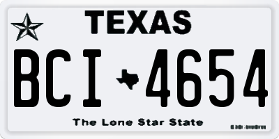 TX license plate BCI4654